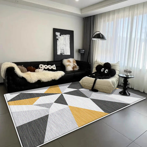 Navak Carpet Modern Light Luxury Carpet for Living Room Geometric Decoration Sofa Soft Large Rugs Bedroom Bedside Fluffy Floor Mat Non-slip