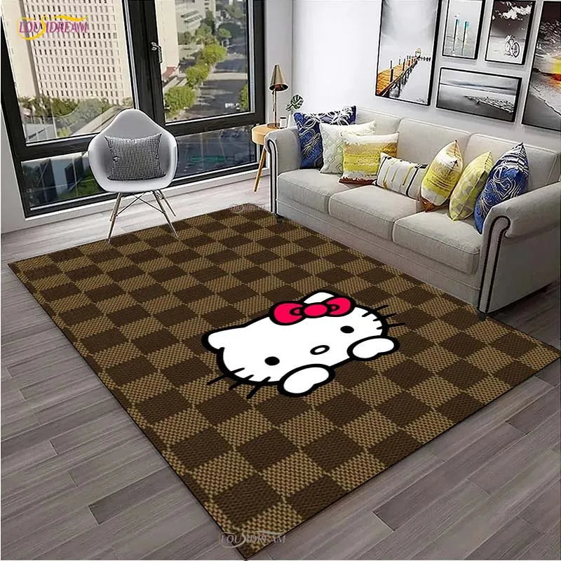 Navak Carpet Hello Kitty kawaii Cartoon Anime Carpet for Living Room Bedroom Rug Kitchen Door Kids Un-slip Floor Mat Alfombra Birthday gift
