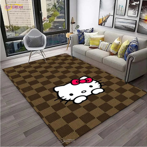 Navak Carpet Hello Kitty kawaii Cartoon Anime Carpet for Living Room Bedroom Rug Kitchen Door Kids Un-slip Floor Mat Alfombra Birthday gift