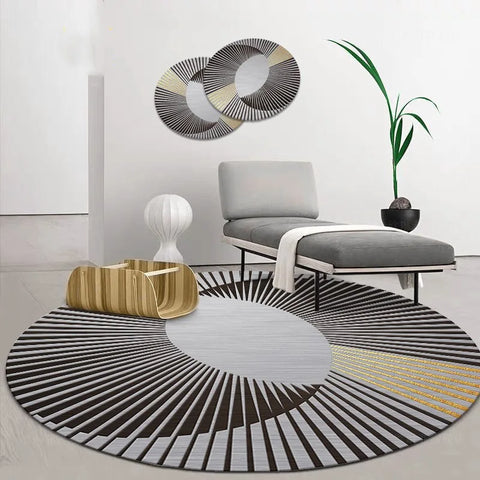 Navak Carpet Exclusive Picks Round Crystal Velvet Carpet Soundproof & dirty-resistant Rug Office Computer Swivel Chair Rocking Table Study Bedroom Mat