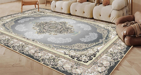 Navak Carpet Ethnic Style Bedroom Decor Retro Carpet Light Luxury Carpets for Living Room Washable Lounge Soft Floor Mat Anti-slip Study Rug
