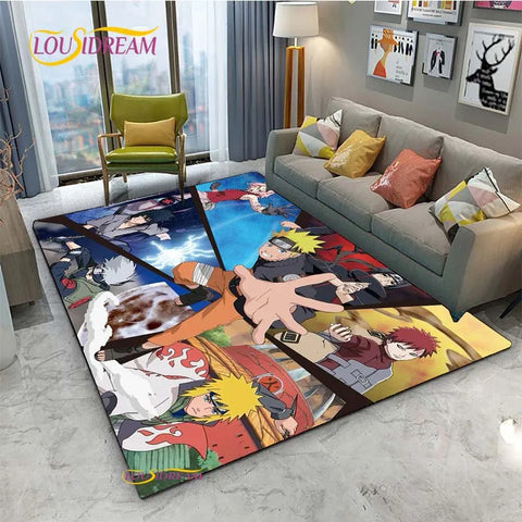 Navak Carpet Naruto Cartoon Anime Carpet for Living Room Bedroom Cute Rugs Kitchen Table Door Kids Un-slip Floor Mats Alfombra Birthday gift