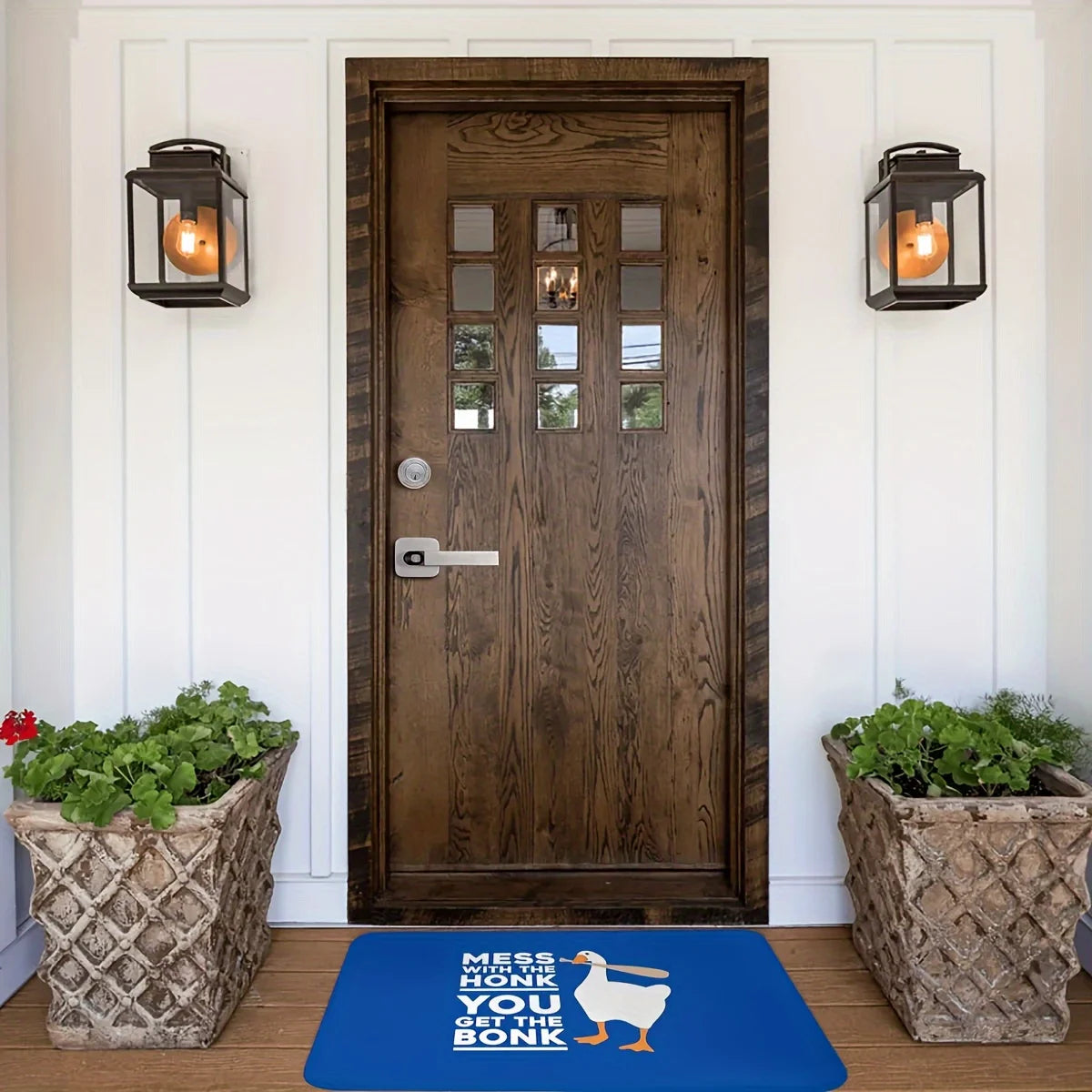 Navak Carpet Goose Game Style Non-Slip Polyester Doormat - "Mess with The Honk" Bath and Living Room Rug, Indoor/Outdoor Entryway Mat