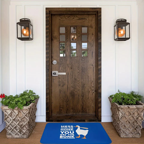 Navak Carpet Goose Game Style Non-Slip Polyester Doormat - "Mess with The Honk" Bath and Living Room Rug, Indoor/Outdoor Entryway Mat