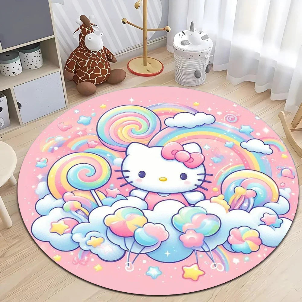 Navak Carpet Daily Picks Sanrio Hello Kitty Carpet Living Room Children's Crawling Mat Round Rug Living Room Area Rug Games Washroom Floor Mat