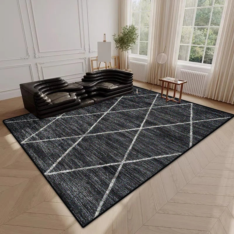 Navak Carpet Modern Simple Style Plaid Pattern Decor Rug for Living Room Soft Easy Clean Sofa Table Mat Big Size Cloakroom Non-slip Carpet