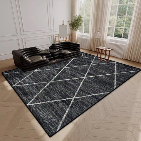 Navak Carpet Modern Simple Style Plaid Pattern Decor Rug for Living Room Soft Easy Clean Sofa Table Mat Big Size Cloakroom Non-slip Carpet