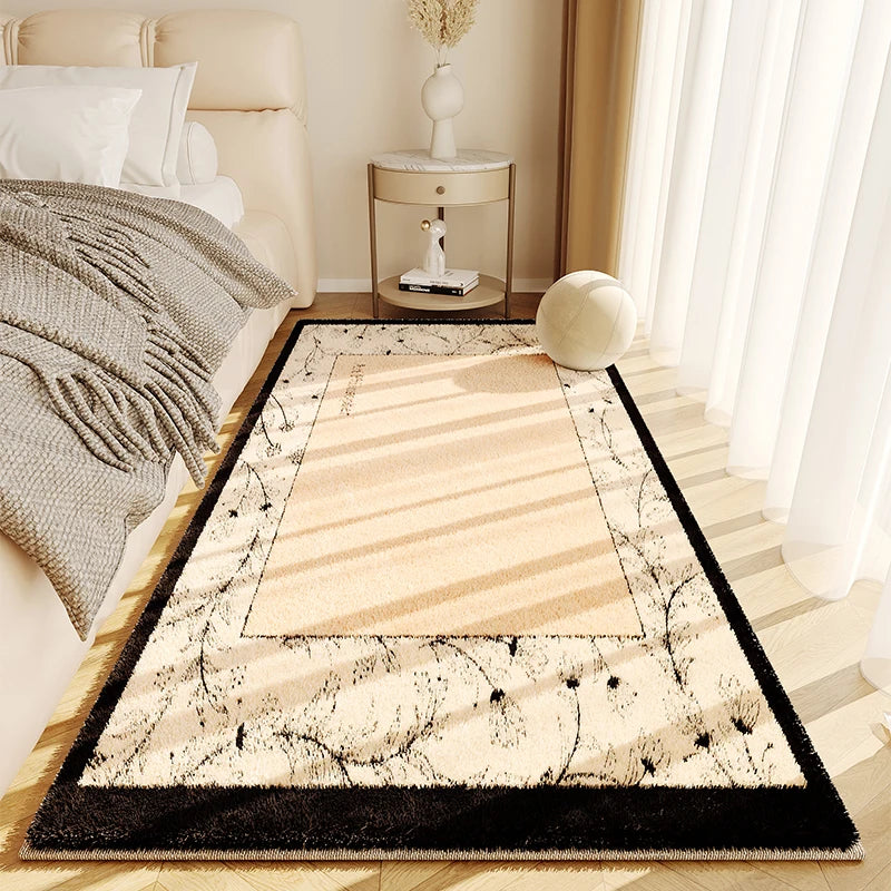 Navak Carpet French Cream Style Bedroom Carpet High End Color Bedside Fluffy Soft Thickened Carpets New Minimalist Style Anti Slip Rug