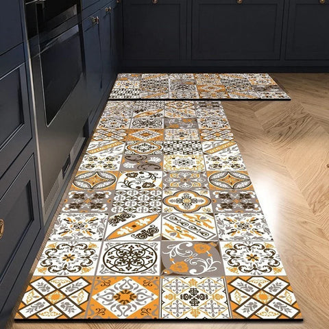 Navak Carpet Exclusive Picks American Light Luxury Water-absorbent Non-slip Dirt-resistant Foot Mat Vintage Crystal Velvet Kitchen Doorway Carpet