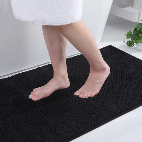 Navak Carpet Olanly Chenille Bathroom Rug Extra Soft Shaggy Bath Mat Non-Slip Bathroom Floor Mat Water Absorbent Plush Microfiber Rugs Shower