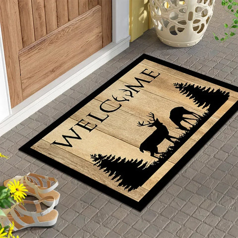 Navak Carpet 1Pc Plant Print Welcome Mat Non Slip Area Rugs On Both Sides Easy To Clean Floor Rug Indoor Outdoor Home Decorations Carpet