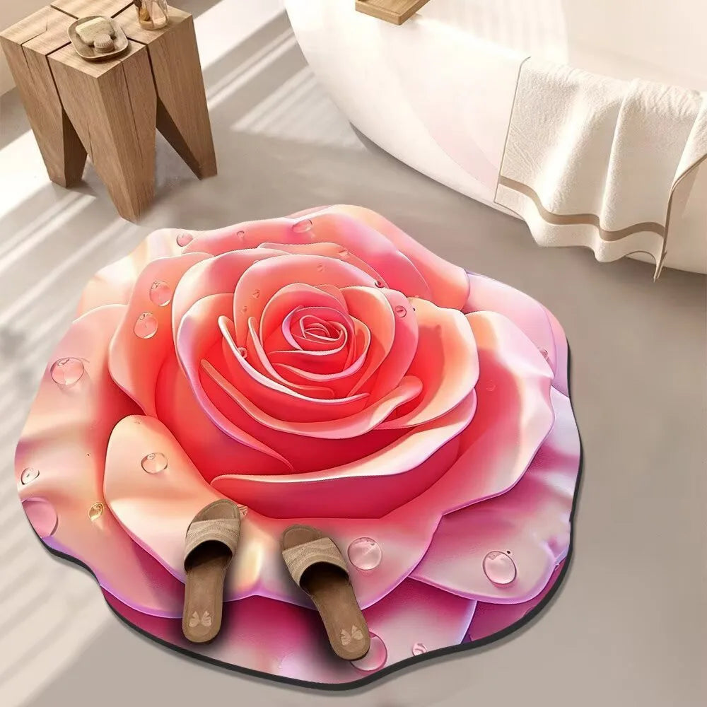 Navak Carpet Special-shaped Flower Carpet Non-slip Soft Bathroom Floor Mat 60x60cm Absorbent Door Gasket for Living Room Tea Table Bedside
