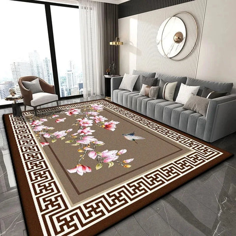 Navak Carpet Chinese Classical Rug for Easy-Clean Living Room Coffee Table and Bedroom Cloakroom Non-Slip Decor