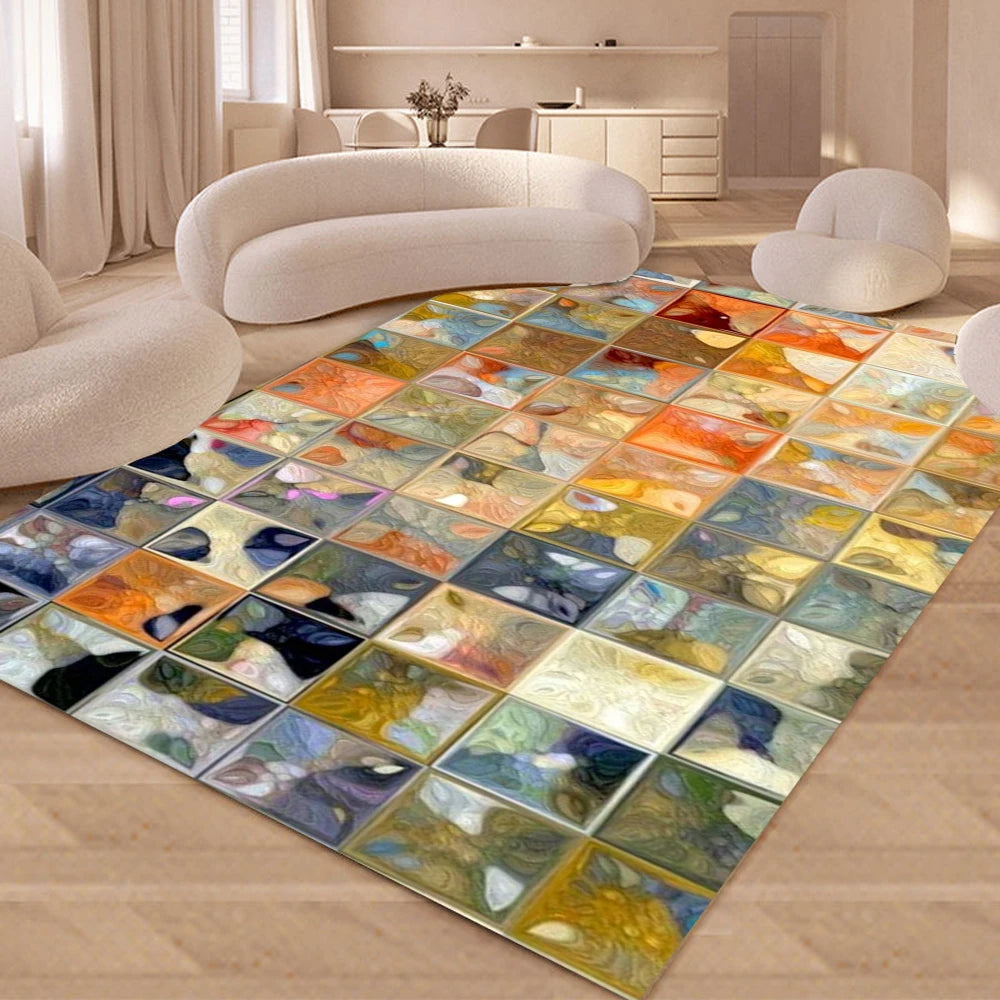 Navak Carpet Bohemian Abstract Modern Art Geometry Carpet Rug for Living Room Bedroom Home Sofa Decoration Non-slip Floor Mat