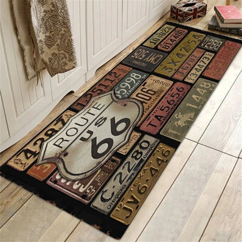 Navak Carpet Route 66 Design Kitchen Floor Mat Entrance Doormat Home Decor Carpet for Living Room Bedroom Rugs Bathroom Non-slip Mat Foot Pad