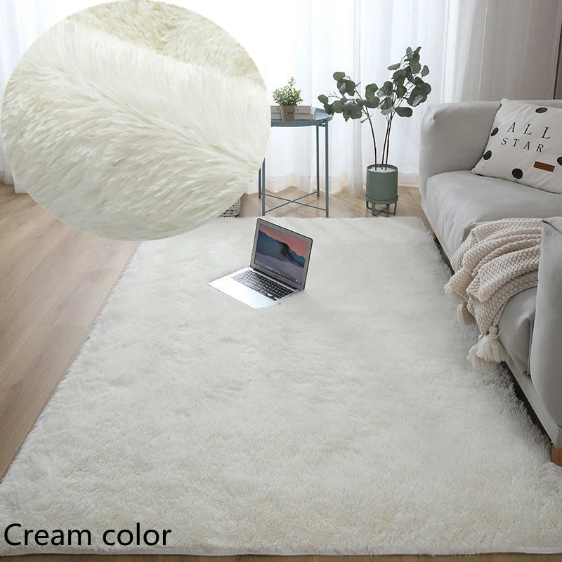 Navak Carpet White Fluffy Hall Carpet Modern Living Room Bedroom Home Decor Large Mats Thickened Non-Slip Girl Children's Room Pink Furry Rug