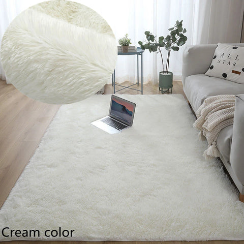 Navak Carpet White Fluffy Hall Carpet Modern Living Room Bedroom Home Decor Large Mats Thickened Non-Slip Girl Children's Room Pink Furry Rug