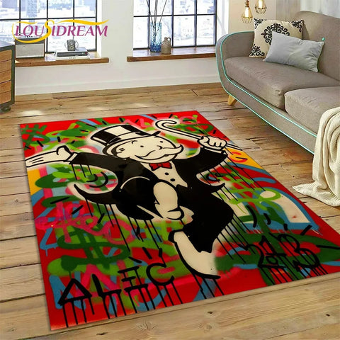 Navak Carpet Game Dollar Monopoly Cartoon Carpet Cute Money Rug For Living Room Bedroom Home Bathroom Floor Mat Non-slip Decoration Sofa