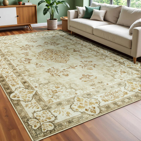 Navak Carpet Area Rugs for Living Room Elegant Floral Traditional Faux Wool Area Rug