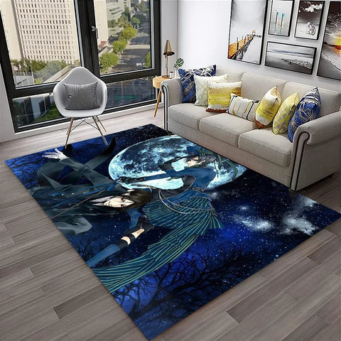 Navak Carpet 3D Anime Black Butler Cartoon Carpet Rug for Home Living Room Bedroom Sofa Doormat Decor,kids play Area Rug Non-slip Floor Mat