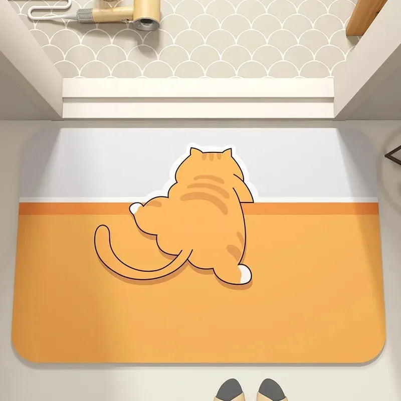 Navak Carpet Cute cartoon dog pattern bathroom absorbent carpet kitchen home decoration bedroom living room entrance door floor mat