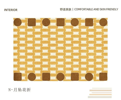 Navak Carpet Retro Luxury Rugs for Bedroom Thick Plush Bedside Rug Large Area Living Room Decoration Checkerboard Carpet Home Fluffy Soft Mat