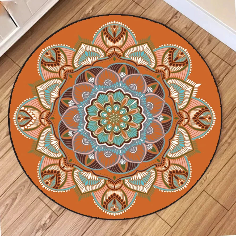 Navak Carpet Bohemia Luxury Classical Round Carpet Living Room Rug Simple Bedroom Toilet Washroom Rugs Comfortable Floor Mats Decoration