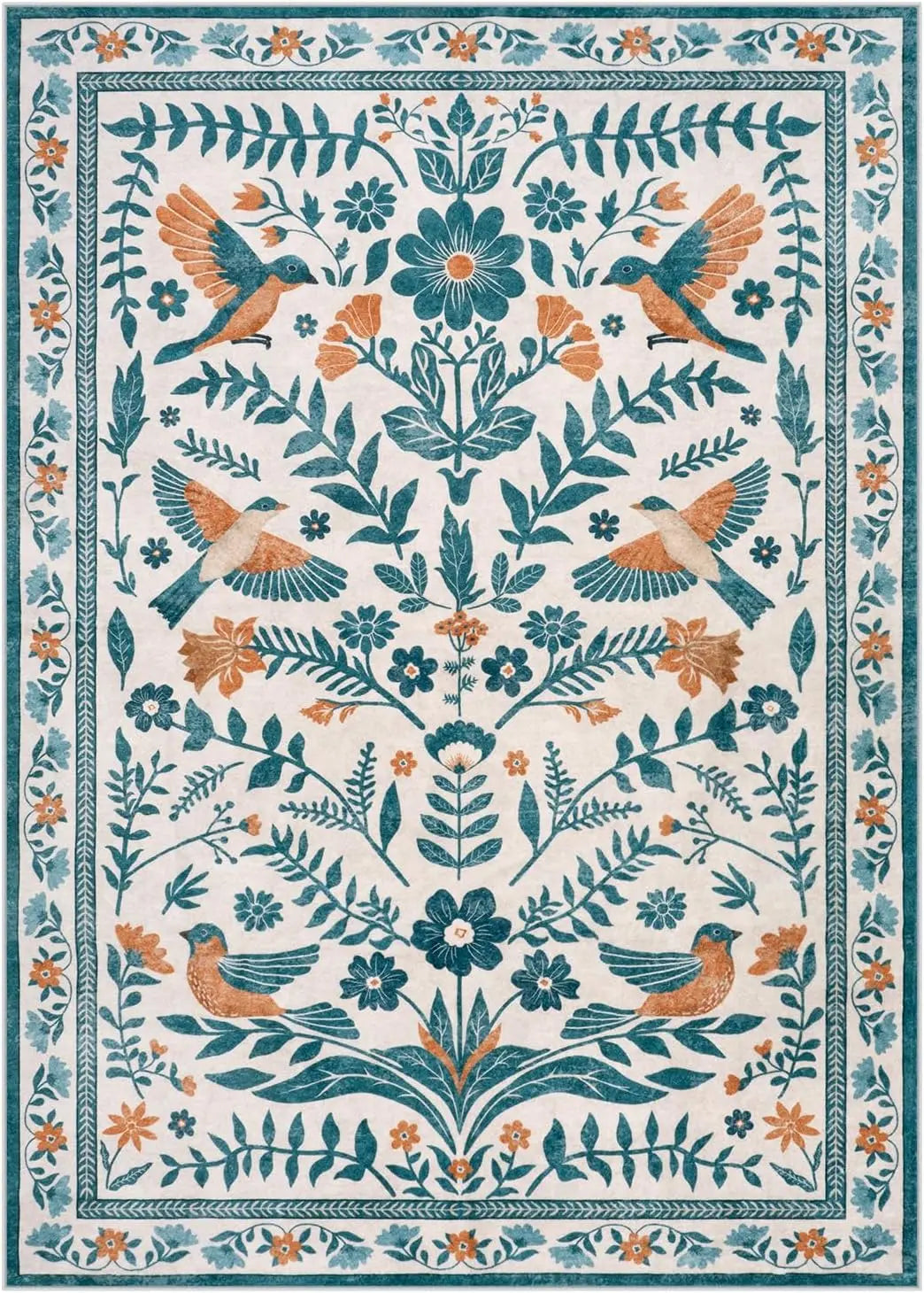 Navak Carpet Elegant Boho Purple Floral Bird-printed Carpet HOME Decor Living Room Sofa Rug Bedroom Bedside Soft Rug Kitchen Dining Floormat