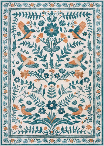 Navak Carpet Elegant Boho Purple Floral Bird-printed Carpet HOME Decor Living Room Sofa Rug Bedroom Bedside Soft Rug Kitchen Dining Floormat