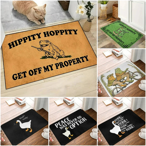 Navak Carpet Hippity Hoppity Get Off My Property Retro Welcome Rugs Kitchen Front Door Mats Living Room Bedroom Entry Doormat Non-slip Mat