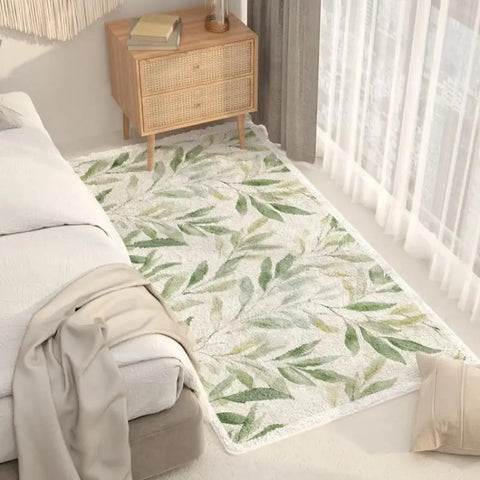 Navak Carpet Exclusive Picks Tropical Leaf Light Luxury Long Bedroom Bedside Rug Soft Living Room Sofa Window Floor Mat Home Decoration Summer