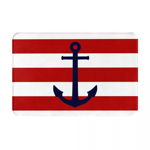 Navak Carpet Anchor Nautical White & Navy Anti-slip Doormat Floor Mat Cushion Carpet Rug for Kitchen Entrance Home Bathroom Living room Mats