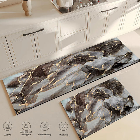 Navak Carpet Marble Kitchen Rug Hallway Entrance Doormat Home Living Room Children Bedroom Floor Decor Carpet Bathroom Door Non-Slip Foot Mat