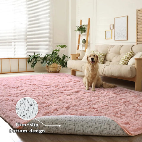 Navak Carpet Fluffy Rug Indoor Plush Soft Carpet for Living Room Anti-Skid Durable Area Rug for Girls Bedroom Kids Room Carpets