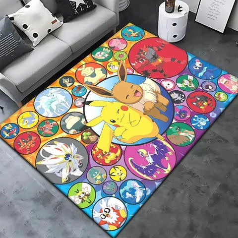 Navak Carpet Daily Picks Pokemon Cartoon Carpet Rug Living Room Bedroom Decoration Picnic Camp Kitchen Carpet Crawling Carpet Decoration