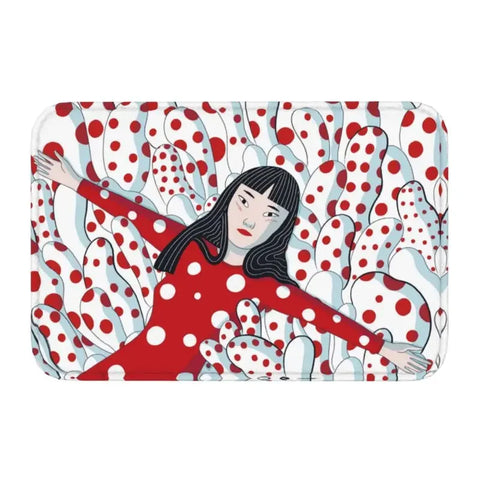 Navak Carpet Custom Yayoi Kusama Abstract Painting Doormat Non-Slip Entrance Bathroom Kitchen Door Floor Mat Garage Rug Carpet Footpad