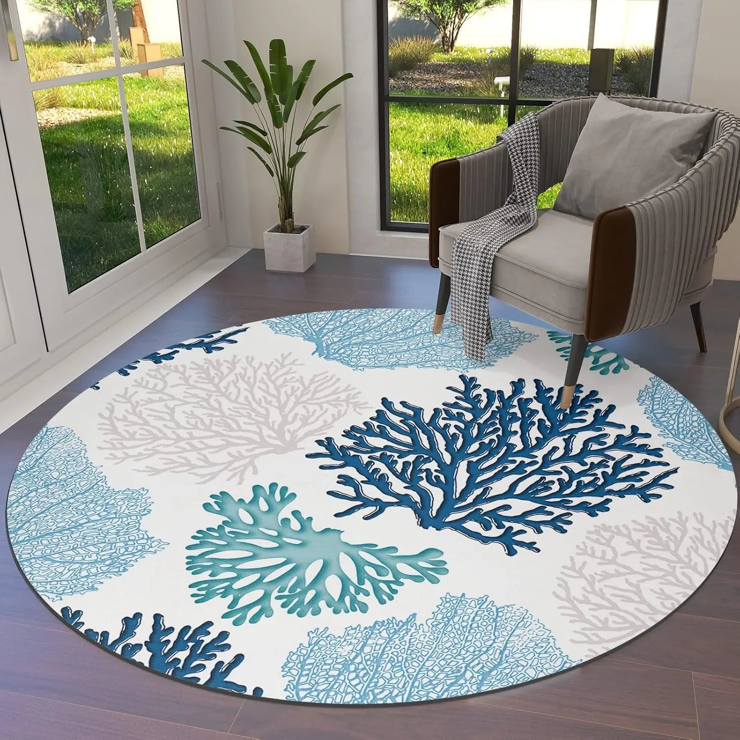 Navak Carpet Bohemia Round Mats Living Room Bedroom Kitchen Balcony Rugs Non-Slip Yoga Home Carpet Gifts Circular Carpets Home Decoration