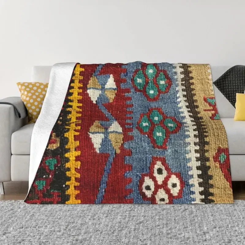Navak Carpet Sofa Fleece Baluch Flatweave Antique Afghanistan Rug Throw Blanket Warm Flannel Turkish Kilim Ethnic Art Blankets Bedspreads