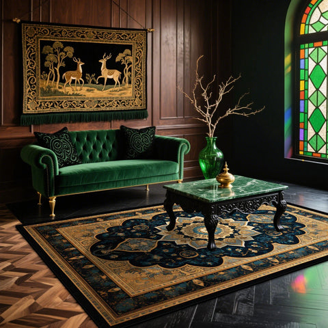 Navak Carpet Persian Luxury Living Room Carpet European Decoration Large Area Coffee Tables Washable Rugs Bedroom Non-slip Soft Mat for Kids