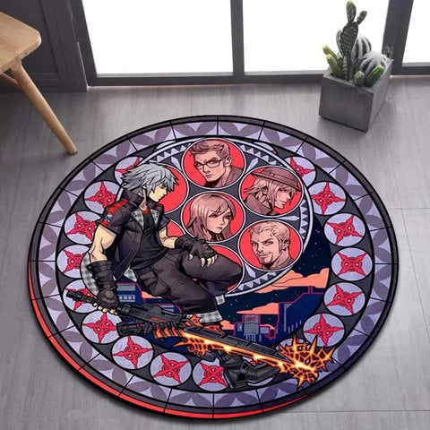 Navak Carpet Daily Picks DISNEY Kingdom Hearts Cartoon Pattern Area Rug Round Floor Mat Kid Living Room Carpet Bathroom Kitchen Doormat Decorate