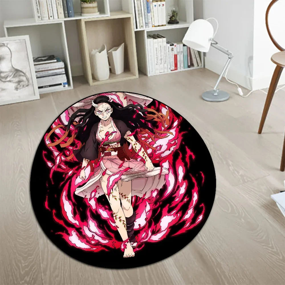 Navak Carpet Area Rug Anime Demon Slayer Nezuko Kokushibou Tanjirou Kanroji Kochou Gokudera Makoto Creative Printed Carpet for Home Decor