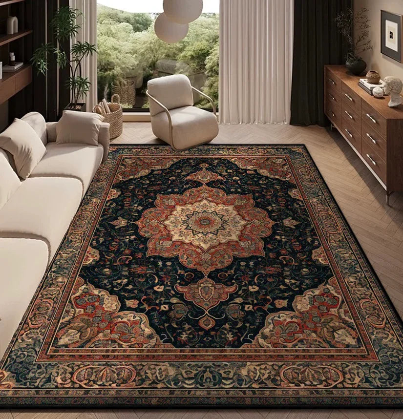 Navak Carpet Carpet for Living Room Persian Retro Decoration Home Bedroom Bedside Soft Non-slip Mat Floor Lounge Easy Clean Fluffy Plush Rug