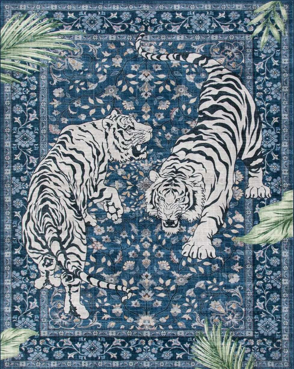 Navak Carpet Jungle Tiger Carpet for Living Room Decor Bedroom Bedside Soft Foot Rug Leisure Balcony Floor Mat Coffee Table Mat Doormat Gift