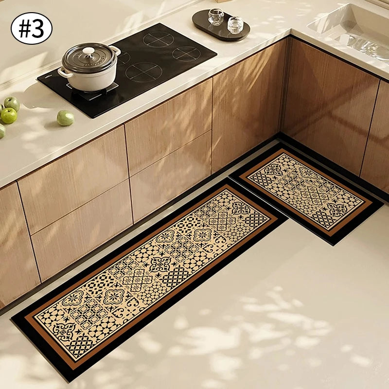 Navak Carpet Exclusive Picks American Light Luxury Water-absorbent Non-slip Dirt-resistant Foot Mat Vintage Crystal Velvet Kitchen Doorway Carpet