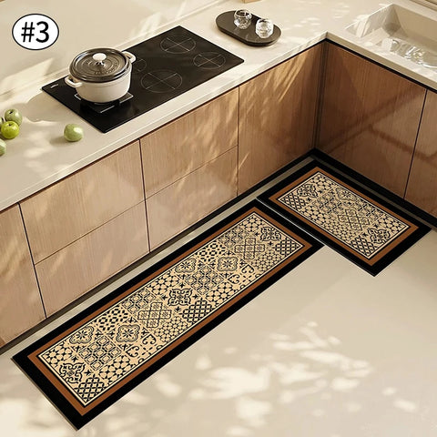 Navak Carpet Exclusive Picks American Light Luxury Water-absorbent Non-slip Dirt-resistant Foot Mat Vintage Crystal Velvet Kitchen Doorway Carpet