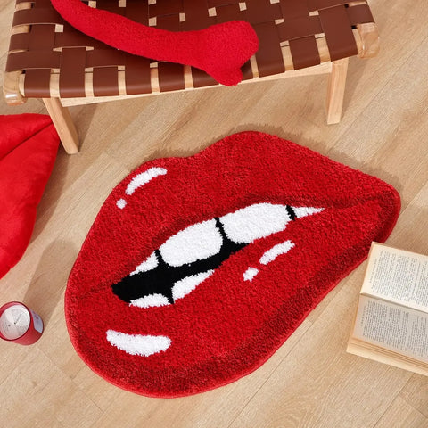 Navak Carpet Exclusive Picks Upgraded Material Sexy Red Lips Bathroom Carpet Bathroom Non-slip Mats Bedroom Living Room Kitchen Decorative Rug