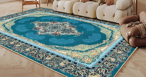 Navak Carpet Ethnic Style Bedroom Decor Retro Carpet Light Luxury Carpets for Living Room Washable Lounge Soft Floor Mat Anti-slip Study Rug