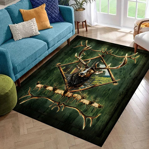 Navak Carpet 15 Sizes Flag Deer Pattern Rug Carpet for Living Room Bathroom Mat Creative Doormat Carpet for Bedroom Home Decor Alfombras Cool
