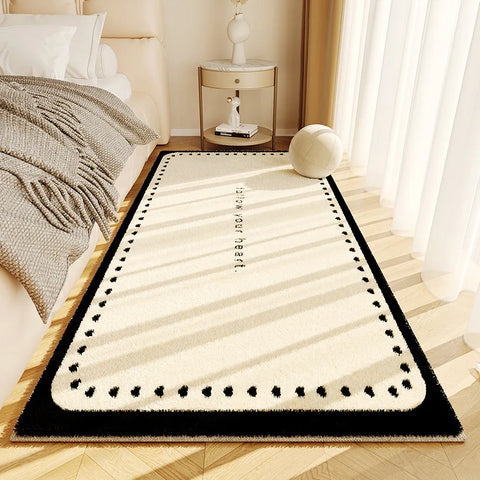 Navak Carpet Exclusive Picks Simple Cream Style Faux Cashmere Living Room Fluffy Rugs Home Decor Bedroom Cloakroom Bedside Non-Slip Rugs