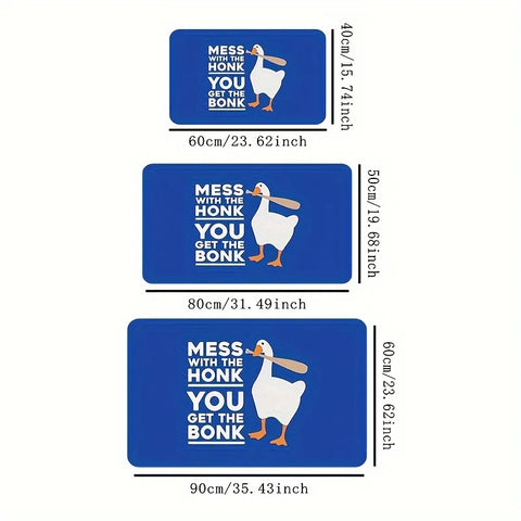 Navak Carpet Goose Game Style Non-Slip Polyester Doormat - "Mess with The Honk" Bath and Living Room Rug, Indoor/Outdoor Entryway Mat